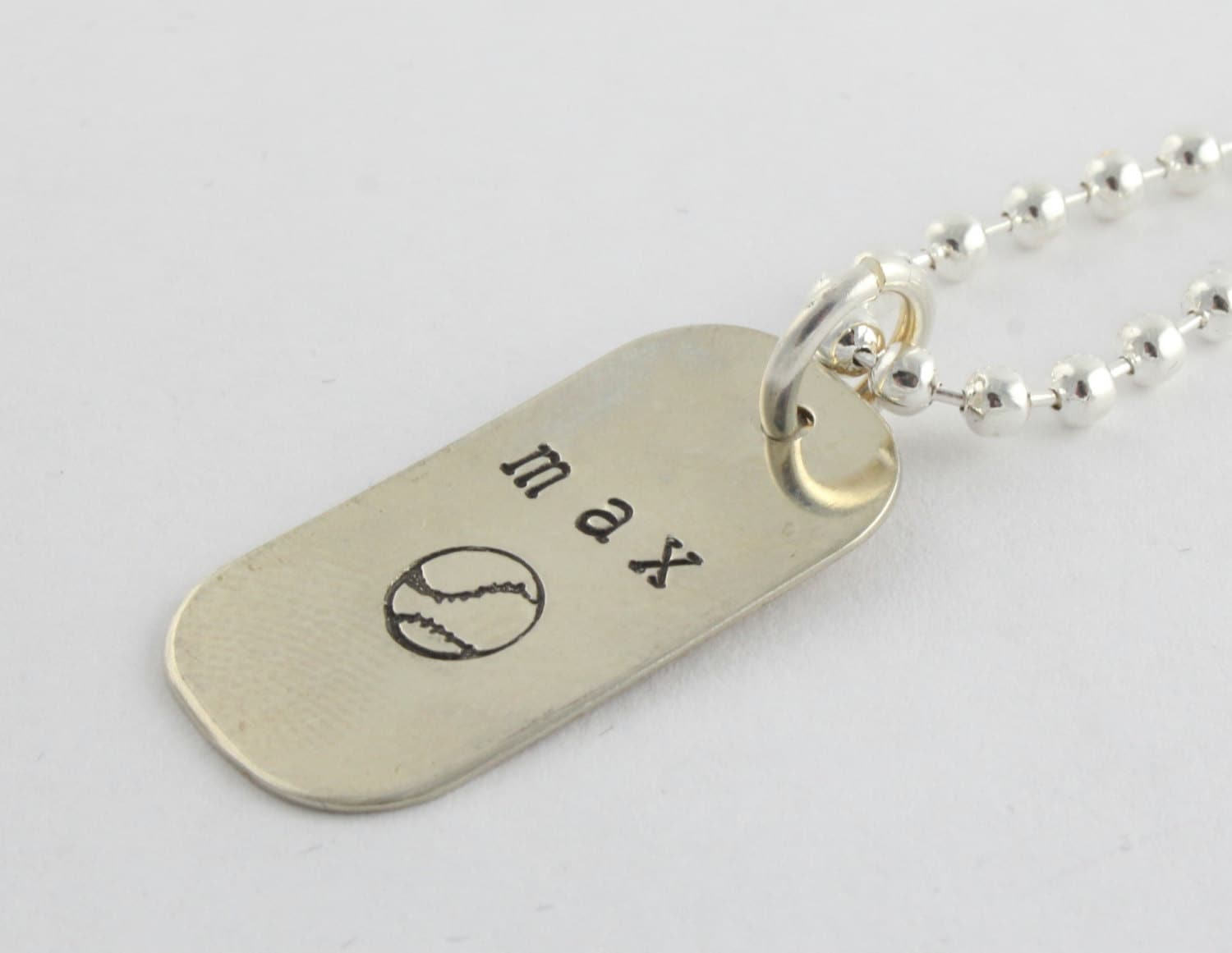 Small Dog Tag Necklace for Boy Dogtag Necklace Baseball Etsy