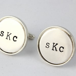 Father&#39;s Day Gift for Dad - Monogram Cufflinks - Initials Cufflinks - Custom Men&#39;s Cuff Links - Shirt Fasteners - Sterling Silver Cufflinks