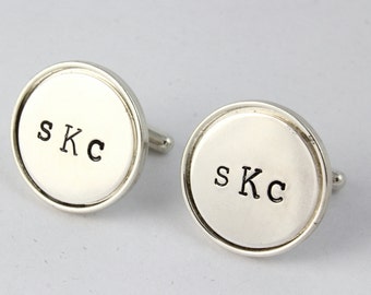 Father's Day Gift for Dad - Monogram Cufflinks - Initials Cufflinks - Custom Men's Cuff Links - Shirt Fasteners - Sterling Silver Cufflinks