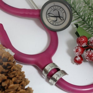 Stethoscope ID Tag - Stethoscope ID Ring - Littmann ID Tag - Stethoscope Charm - Personalized Stethoscope Name Tag - Nurse Christmas Gift