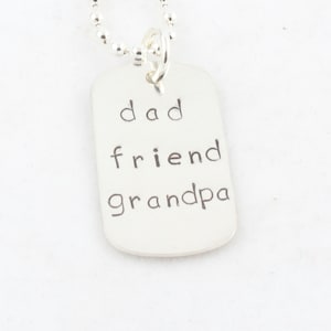 Sterling zilveren dog tag ketting-gepersonaliseerde dog tag ketting-dogtag ketting-vaderdagcadeau voor papa-aangepaste ketting-papa cadeau