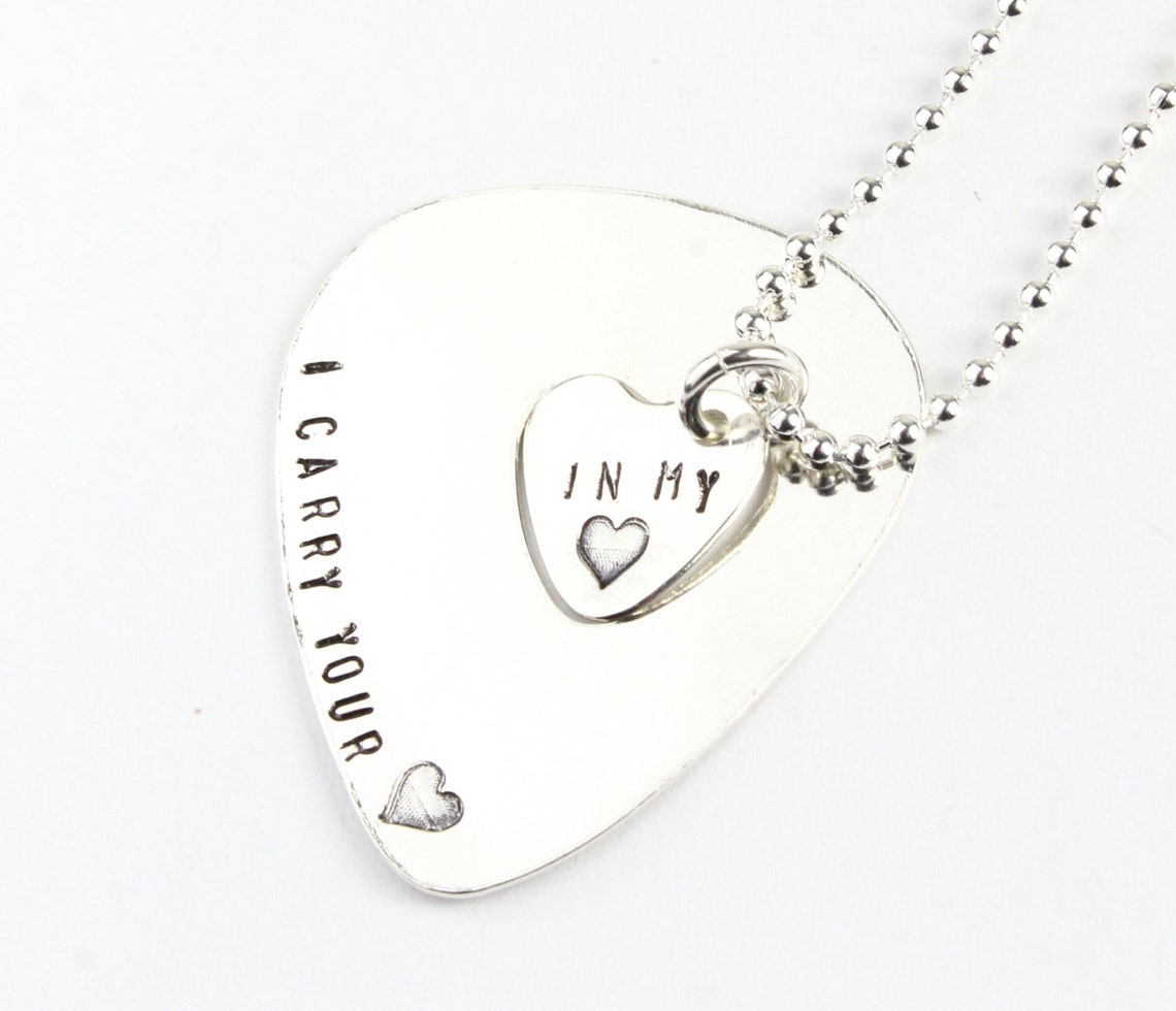 Guitar Pick Heart Necklace Matching Couple's Gift Etsy
