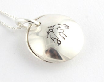 Horse Necklace - Locket Necklace -Birthstone Necklace - Personalized Necklace - Sterling Silver Necklace - Horseback Rider Gift - Horse Gift