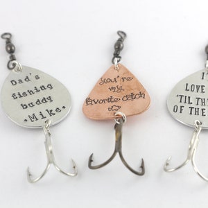 Fishing Lure - Custom Fish Hook - Personalized Fishing Lure - Silver Fish Hook - Copper Fishing Lure - Father&#39;s Day Gift for Dad