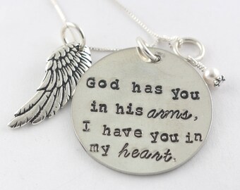 God Has You In His Arms I Have You In My Heart Necklace -  Miscarriage Necklace - Sympathy Gift - Grief Gift - Pregnancy Loss Necklace