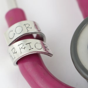 Frontline Worker Gift for Nurse - Stethoscope ID Tag - Stethoscope ID Ring - Stethoscope Charm - Virus Stethoscope Tag - Dr. Gift - Doctor