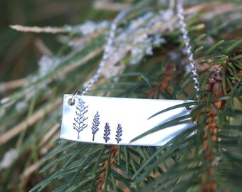 Tree Necklace - Family Tree Necklace - Tree Silver Necklace - Nature Jewelry - Bar Necklace - Outdoor Necklace - Forest Necklace - Winter