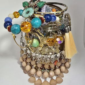 Custom Jewelry Jar, Jewelry Box, Curated Jewelry Jars Vintage Necklaces, Bracelets, Rings, Earrings, Pins & Trinkets, Gifts For Her