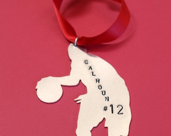 Decorazione da basket - Decorazione sportiva - Decorazione natalizia - Decorazione personalizzata - Decorazione personalizzata - Decorazione in argento - Regalo per allenatore