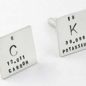 Periodic Table of Elements Cufflinks - Chemistry Cufflinks - Custom Sterling Silver Cuff Links - Father's Day Gift - Nerd Gift - Geek Gift