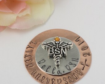 Personalisierte Anstecknadel - Krankenschwester Pin - Krankenschwester Pin Graduation - BSN Nursing Pin - RN Nursing Pin - RN Pin
