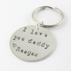 Vatertagsgeschenk für Papa oder Opa - Personalisierter Sterling Silber Schlüsselanhänger - Schlüsselanhänger - Individueller Schlüsselanhänger - Schlüsselanhänger