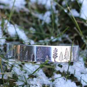 Tree Bracelet Tree Cuff Bracelet Tree Silver Bracelet Nature Jewelry Outdoor Bracelet Tree Bangle Forest Bracelet Hiker Gift image 6