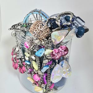 Custom Jewelry Jar, Beach Jewelry Box, Curated Jewelry Jars Vintage Necklaces, Bracelets, Rings, Earrings, Pins & Trinkets, Beach Jewelry