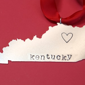Kentucky Christmas Ornament - State Outline Ornament - Holiday Gift - 2020 Ornament - Silver Ornament - KY Ornament - Kentucky Ornament
