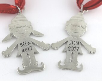 Girl Elf Christmas Ornament - Boy Elf Christmas Ornament - CustomTree Ornament - Stocking Stuffer - Personalized Ornament - Family Keepsake