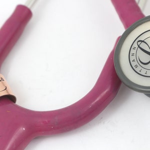 Copper stethoscope tag personalized and custom.