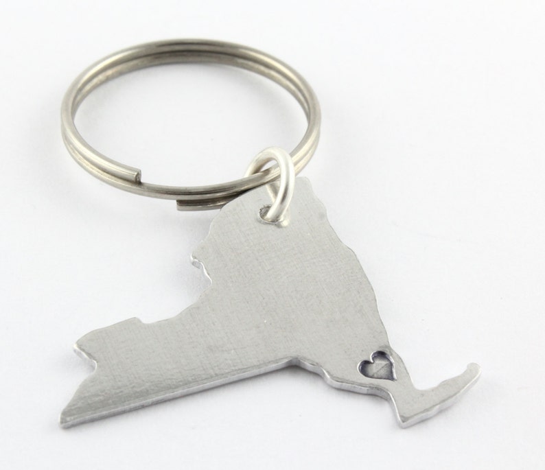 Personalized State of New York Keychain Hand Stamped State Etsy