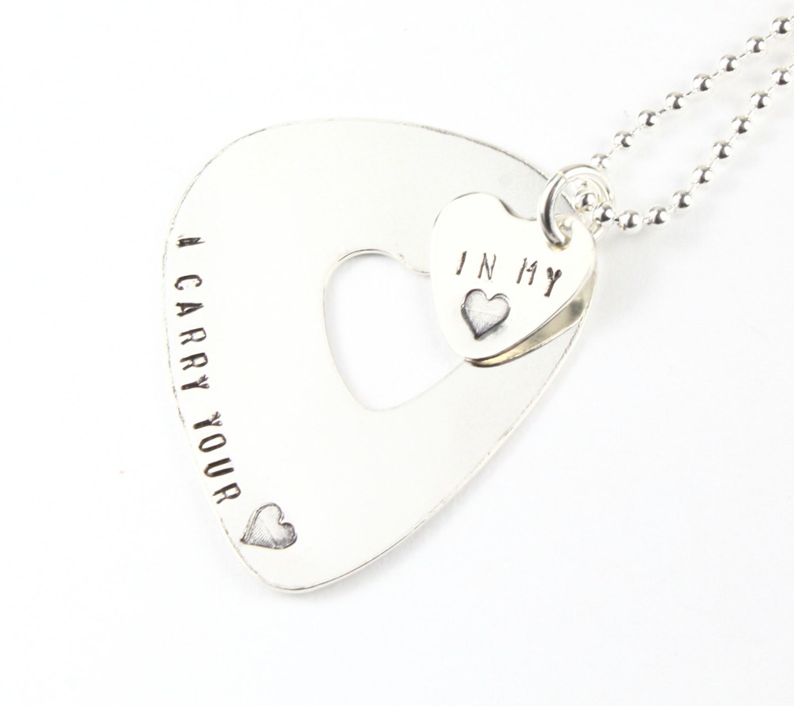Guitar Pick Heart Necklace Matching Couple's Gift Etsy