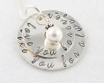 Love You Forever Necklace - Like You For Always Necklace - Sterling Silver Necklace - Custom Necklace For Mom - Mother's Day Gift for Mom