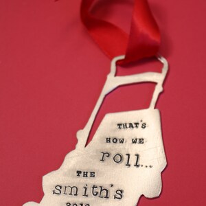 Lawnmower Christmas Ornament - Custom Lawn Mower Ornament - Xmas Gift - Holiday Gift - Gift for Dad - 2021 Ornament - Silver Ornament