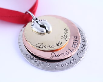 Baby's First Christmas Ornament - Baby's 1st Christmas Ornament - Personalized Ornament - New Baby Gift - 2018 Ornament - Custom Ornament