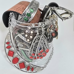Custom Jewelry Jar, Western Jewelry Box, Curated Jewelry Jars Vintage Necklaces, Bracelets, Rings, Earrings, Pins & Trinkets,Western Jewelry