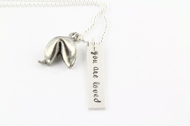 Personalized Fortune Cookie Necklace Sterling Silver Hand Etsy