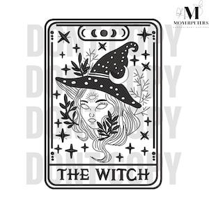Hexe Stickmuster, Witchy Vibes Stickmuster, Hexen Stickerei Muster, 5 Größen, Stickmuster