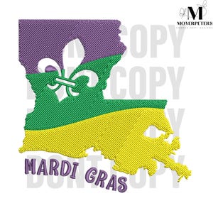 Fat spezielles Stickmuster, Fleur De Lis Stickmuster, Mardi Gras Stickmuster, 5 Grössen, trendige Stickerei