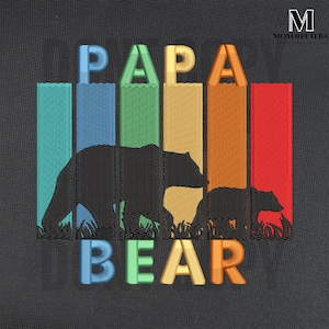 Bear In The Woods Embroidery Designs, Papa Bear Embroidery Design, Father Day Embroidery Pattern, 5 Sizes