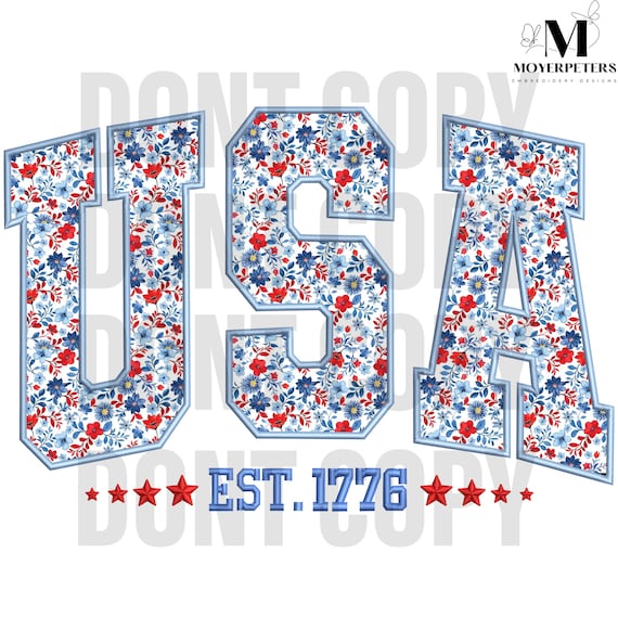 Coquette Usa 1776 Applique Embroidery Designs, 4th Of July Embroidery Design, Coquette American Embroidery Pattern, 7 Sizes,Instant Download