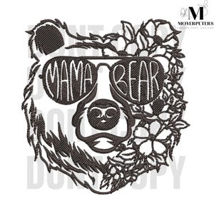 Mama Bear Embroidery Designs, Mom Sayings Embroidery Design, Father Day Embroidery Pattern, 5 Sizes, Trendy Embroidery