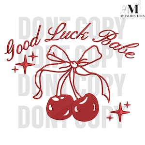 Wzory do haftu Good Luck Babe, wzory do haftu Luck Cherry, wzory do haftu na Dzień Matki, 6 rozmiarów, modne wzory do haftu