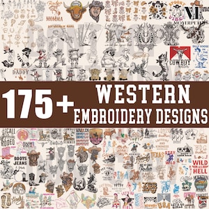 175+ Western Bundle Embroidery Designs, Bundle Western Embroidery Design, Cowboy Embroidery Pattern, Rodeo Designs, 5 Sizes,Instant Download