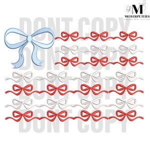 Coquette 4th of July embroidery, embroidery Coquette American Flag,coquette bow, red white and blue embroidery designs,American Coquette Bow