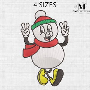 Funny Snowman Embroidery Designs, Cute Snowman Embroidery Design, Christmas Embroidery Pattern, 5 Sizes, Trendy Embroidery