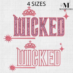 Wicked Queen Applique Embroidery Designs, Good Witch Embroidery Design, Trending Embroidery Pattern, 4 Sizes, Trendy Embroidery