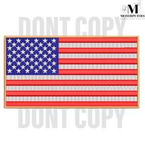 Flag USA Embroidery Designs, United States America Embroidery Design, 4th Of July Embroidery Pattern, 7 Sizes, Trendy Embroidery