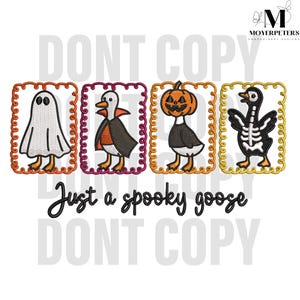 Creepy Cute Goose Embroidery Designs, Just A Spooky Goose Embroidery Design, Halloween Embroidery Pattern, 5 Sizes, Trendy Embroidery