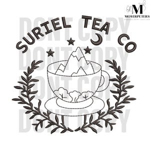 Suriel Tea Co Embroidery Designs, Mountain Embroidery Design, Magical Embroidery Pattern, 5 Sizes, Trendy Embroidery