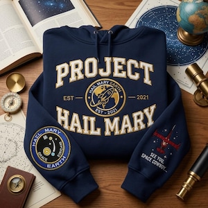 Space Explorer Embroidered Shirt, Scifi Novel Fan Embroidery Sweatshirt, Project Hail Mary Hoodie, Astronomy Lover Gift, Science Nerd Hoodie