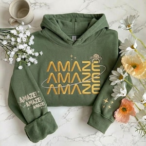 Embroidered Space Galaxy Amaze Crewneck, Space Universe Lover Embroidered Sweatshirt, Bookish Lovers Clothing Gift