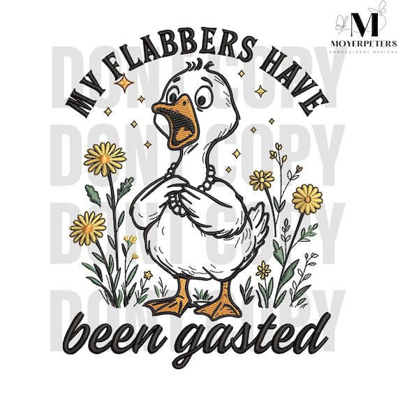 Funny Floral Goose Embroidery Designs, Goose meme Embroidery Design, Cute Animals Embroidery Pattern, 5 Sizes