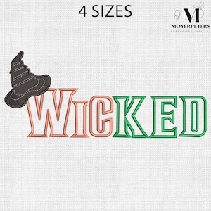 Wicked Applique Embroidery Designs, Wicked Defy Gravity Embroidery Design, Trending Embroidery Pattern, 4 Sizes, Trendy Embroidery