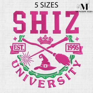 Shiz University Embroidery Designs, Cute Wicked Embroidery Design, Trending Embroidery Pattern, 5 Sizes, Trendy Embroidery