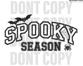 Spooky Season Embroidery Designs, Spooky Halloween Embroidery Design, Fall Embroidery Pattern, 5 Sizes, Trendy Embroidery