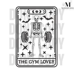 The Gym Lover-borduurontwerpen, skeletborduurontwerp, magisch borduurpatroon, 5 maten, trendy borduurwerk