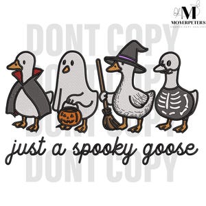Spooky Goose Embroidery Designs, Halloween Goose Costumes Embroidery Design, Halloween Embroidery Pattern, 5 Sizes