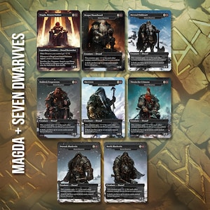 Magda, Brazen Outlaw and 7 Seven Dwarves Proxy Cards MTG EDH